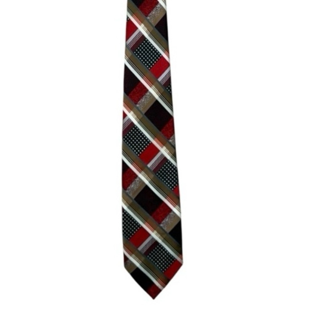 Vintage Sears The Men's Store Plaid And Polka Dot Neck Tie